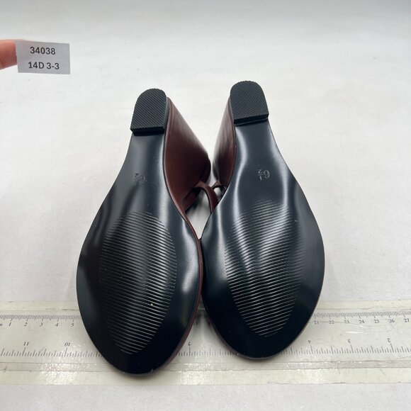 Milooey shoes Brown Round Toe Flip Flops Wedge High Heels Slip On Thong Sandals - Picture 7 of 8